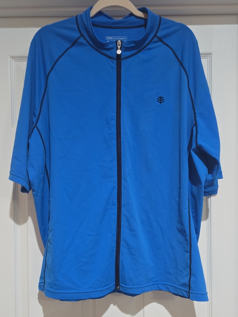 Coolibar Men's Blue Full-Zip Swim Shirt UPF 50+ Size XXL
